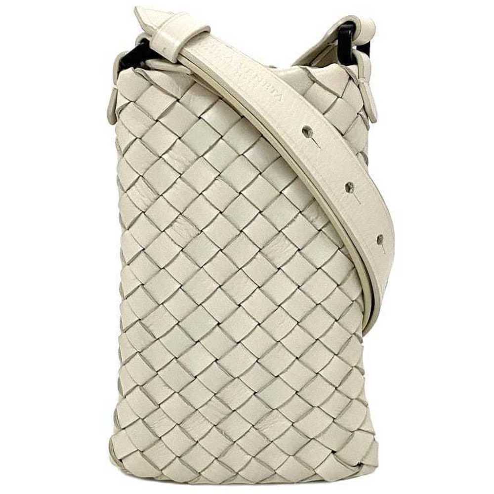 Bottega Veneta smartphones woven White Bag Intrecciato Beige pochette - Picture 2 of 9